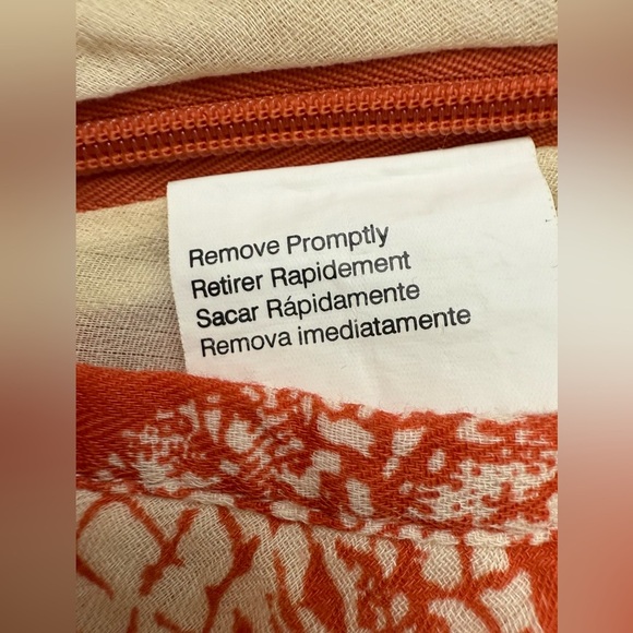 Vintage Calvin Klein Orange and White Floral Mini Skirt - Picture 5 of 8